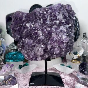 Stunning Amethyst with Rutile and Calcite Statement Piece 🔮🤍🔮 ARCS1
